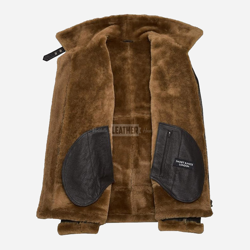 WESTLEIGH B3 Sheepskin Aviator Jacket Brown & Ginger
