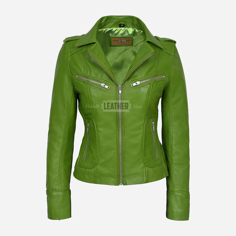 OXVA Centre Zip Leather Biker Jacket