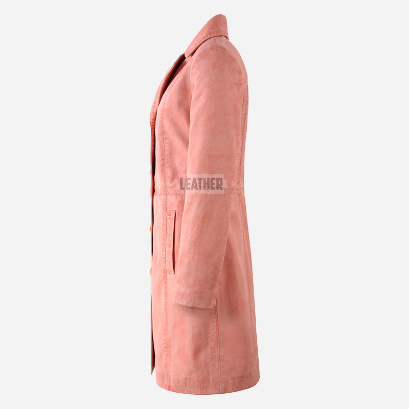 VIONNA Women's 3/4 Length Leather Coat