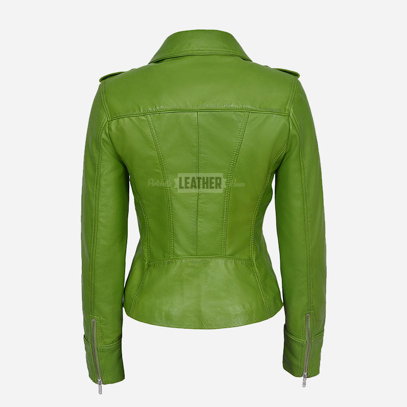 OXVA Centre Zip Leather Biker Jacket