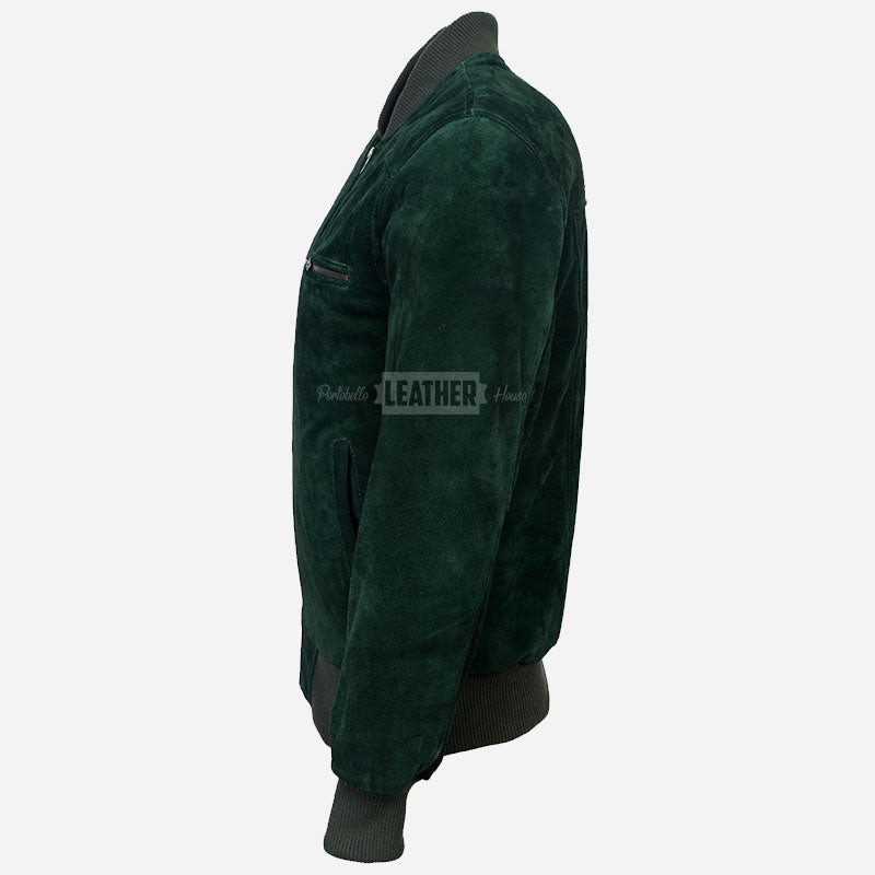 PRESCOTT Men's Suede Flight Bomber Jacket