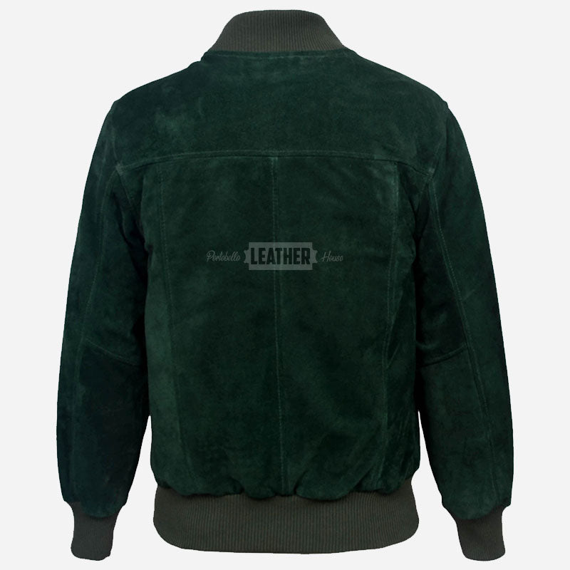 PRESCOTT Men's Suede Flight Bomber Jacket