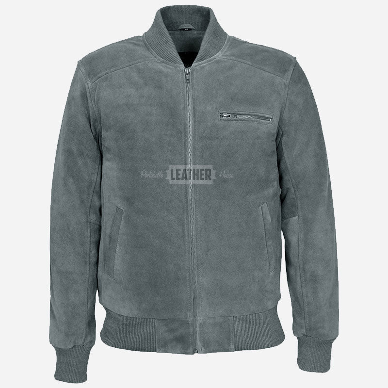 PRESCOTT Men's Suede Flight Bomber Jacket