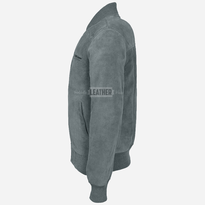 PRESCOTT Men's Suede Flight Bomber Jacket