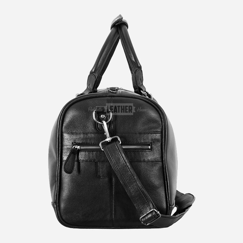 VENTURIST Medium Leather Holdall Black