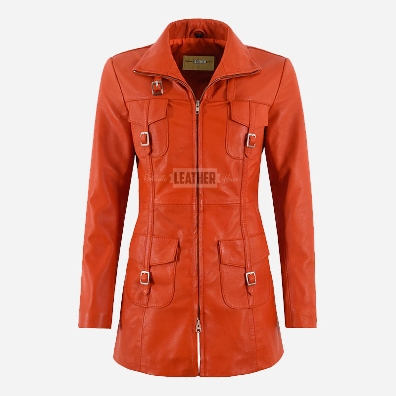 CHANTEL Women's Long Leather Jacket