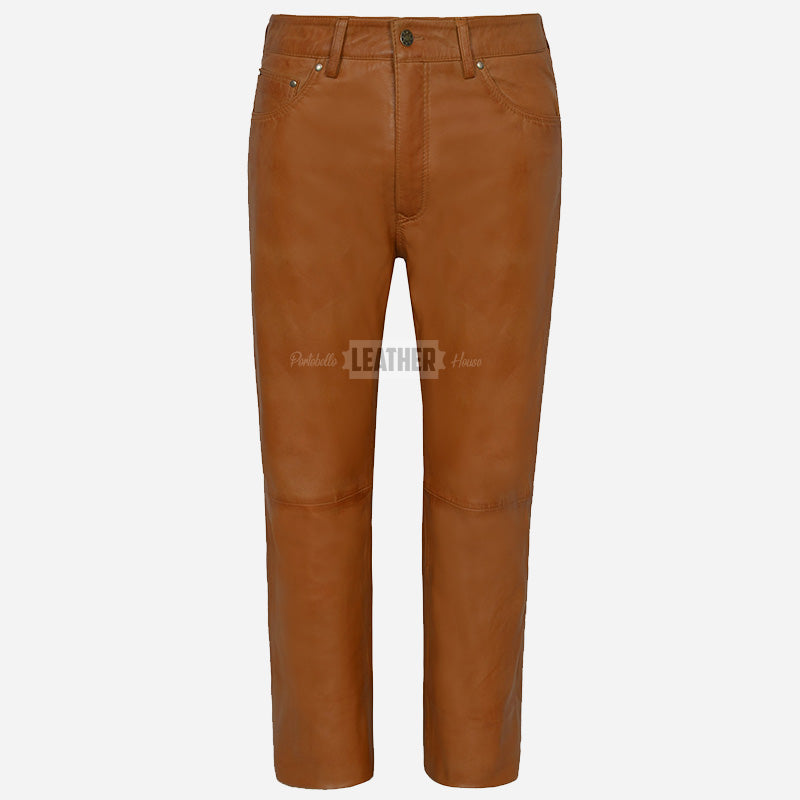 GRIT Men's Leather Pants Jean's Style