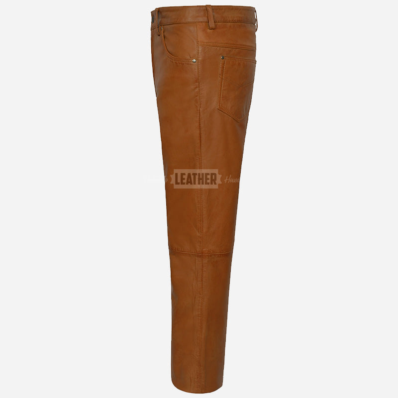 GRIT Men's Leather Pants Jean's Style