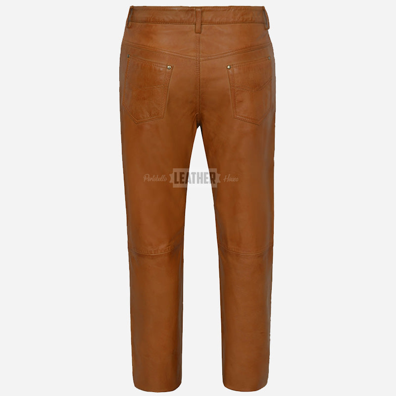 GRIT Men's Leather Pants Jean's Style