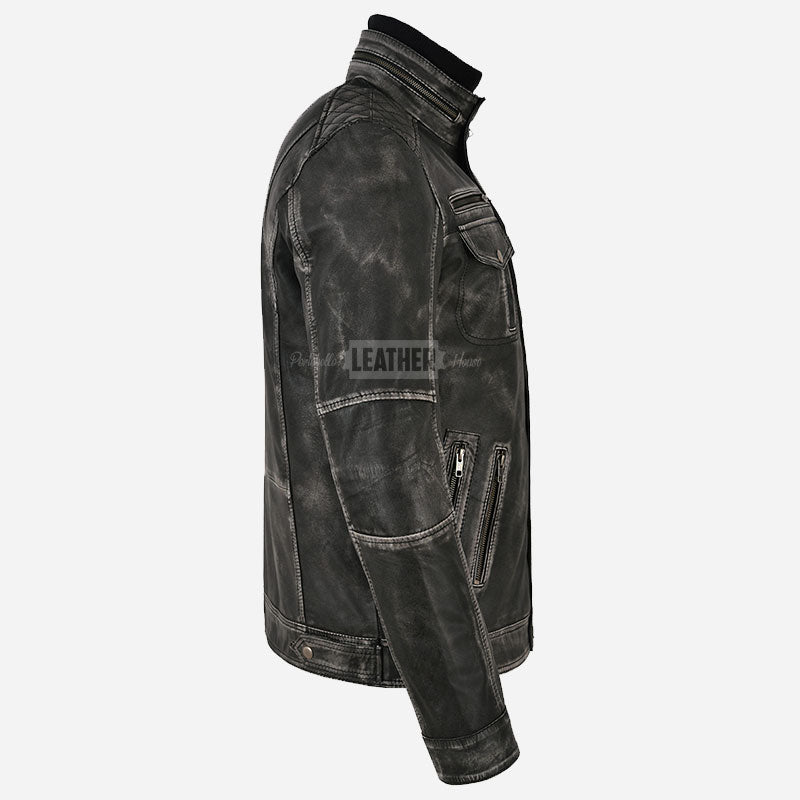 ASHWICK Men's Vintage Leather Jacket