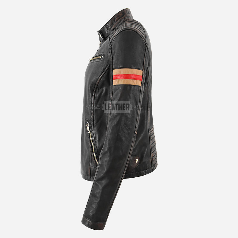 ZARIEL Vintage Leather Racer Jacket