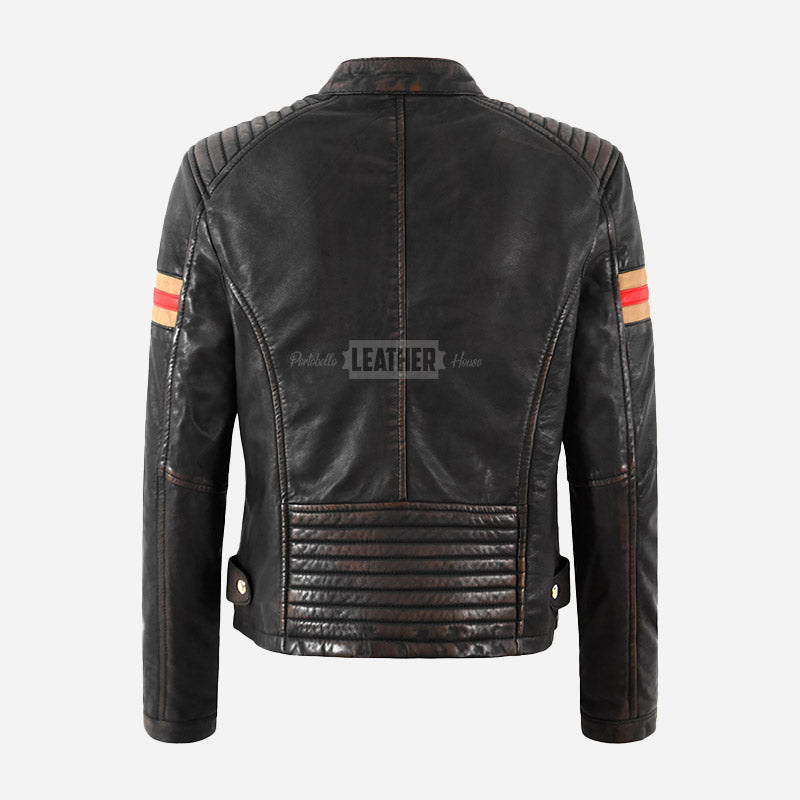 ZARIEL Vintage Leather Racer Jacket