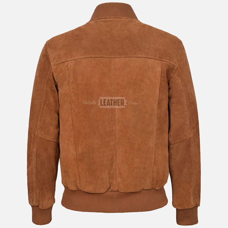 PRESCOTT Men's Suede Flight Bomber Jacket