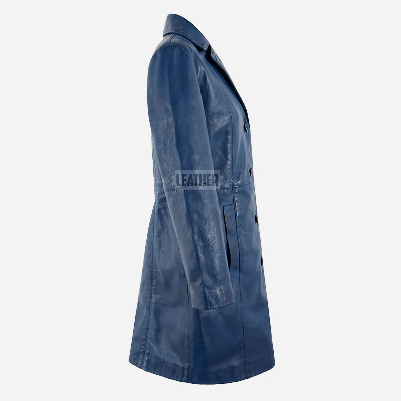 VIONNA Women's 3/4 Length Leather Coat