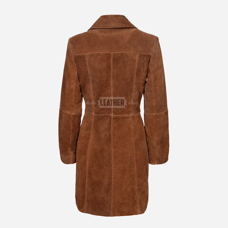 VIONNA Women's 3/4 Length Suede Coat