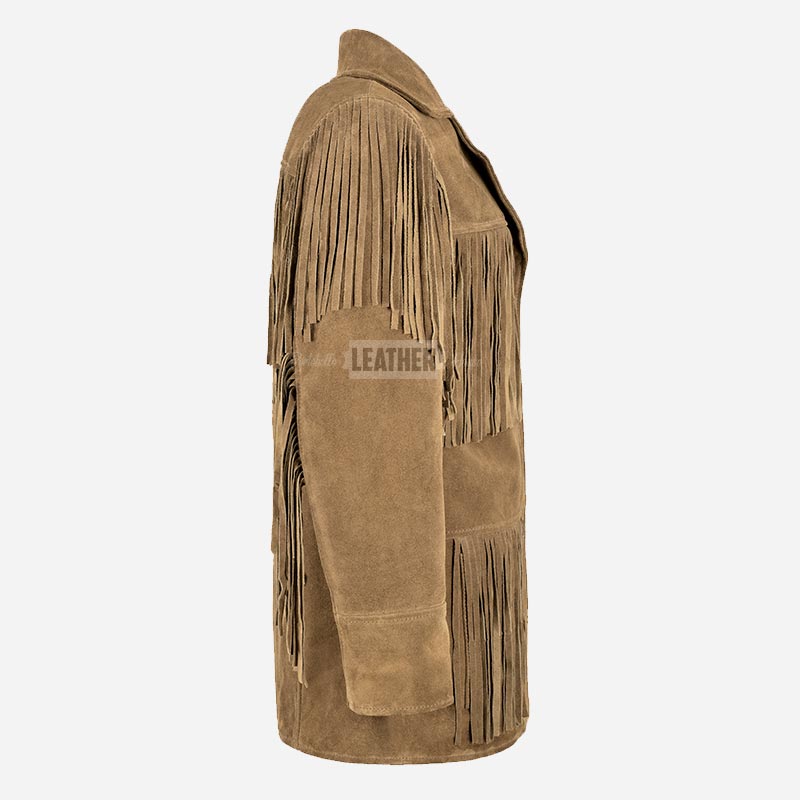 EVOKE Women's Suede Fringe Jacket