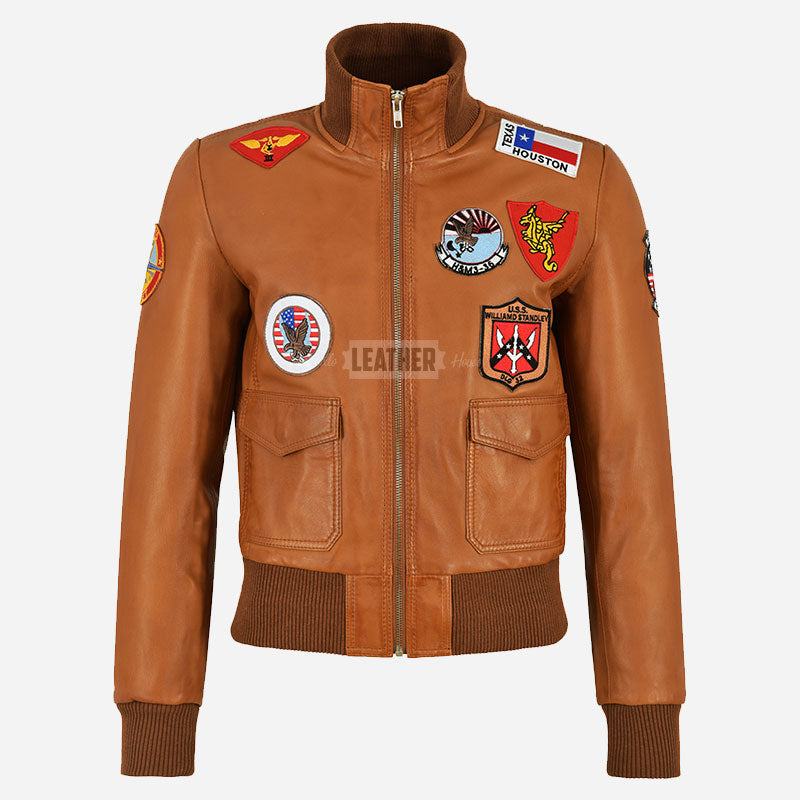 Women’s Top Gun Flight Jacket Tan