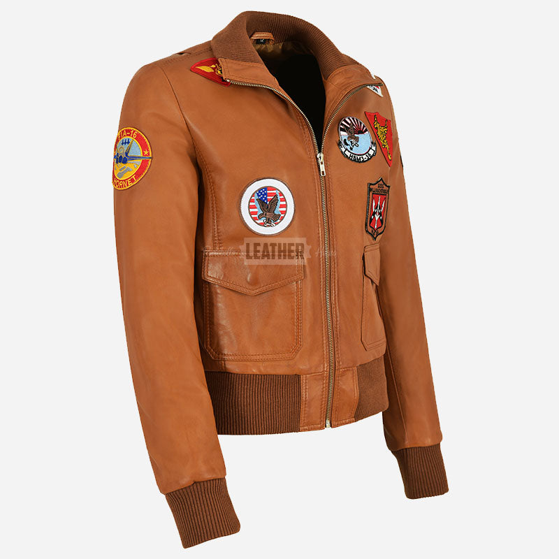 Women’s Top Gun Flight Jacket Tan