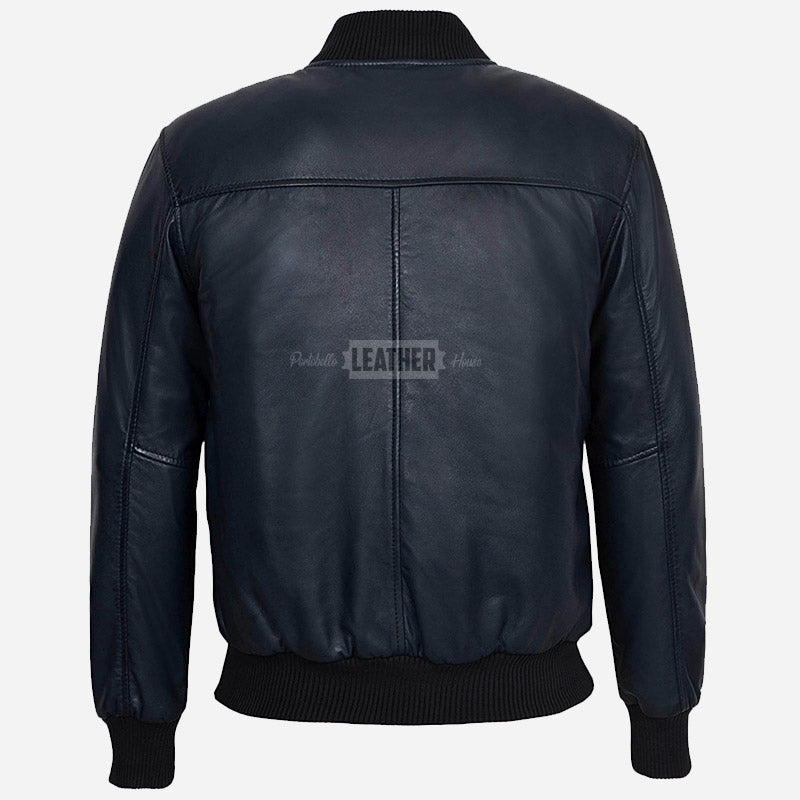 HOUSTON Men's MA-1 Leather Bomber Flight Jacket