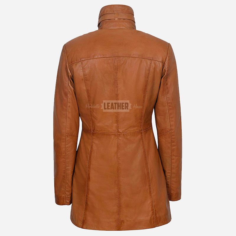 CHANTEL Women's Long Leather Jacket