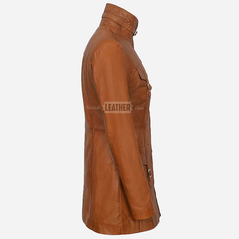 CHANTEL Women's Long Leather Jacket