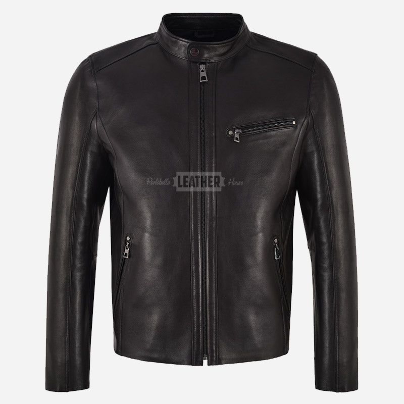 VALTOR Men's Black Leather Jacket