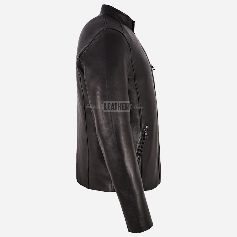 VALTOR Men's Black Leather Jacket