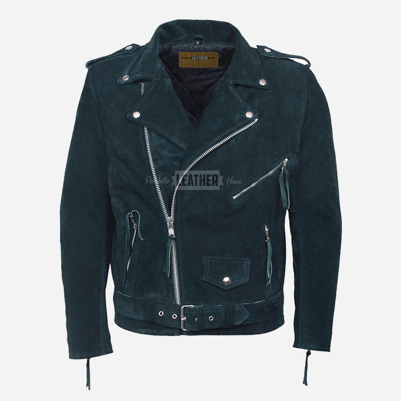 DAVIES Men’s Suede Biker Jacket