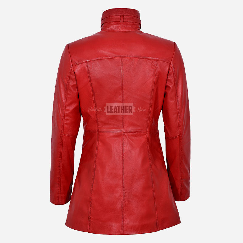 CHANTEL Women's Red Leather Coat