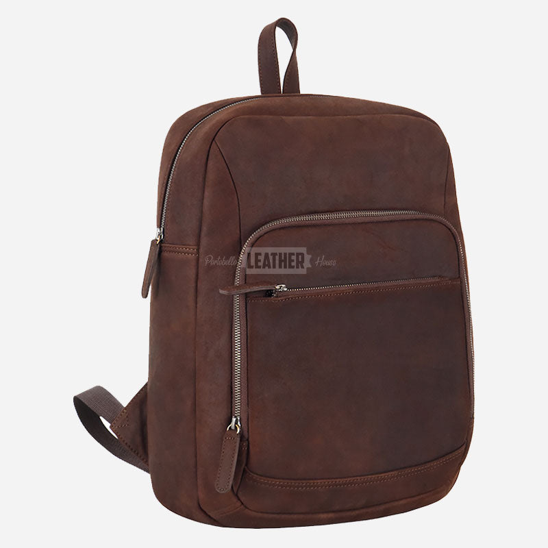 Vintage Leather Backpack Laptop Bag