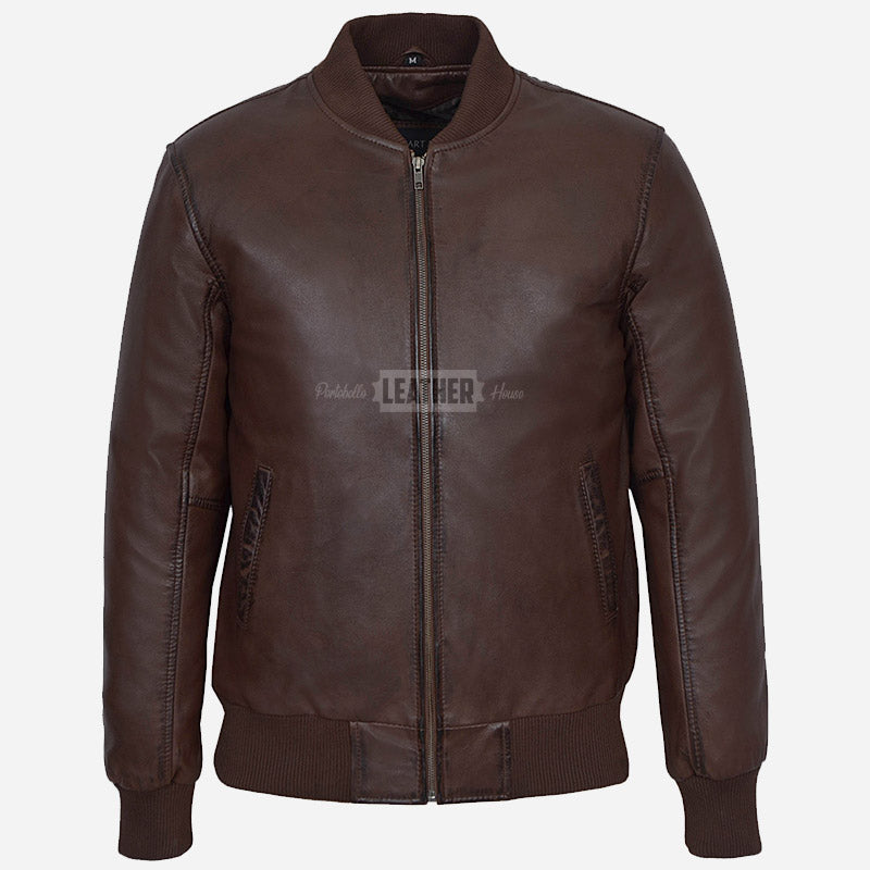 WILTON MA-1 Men's Leather Bomber Jacket