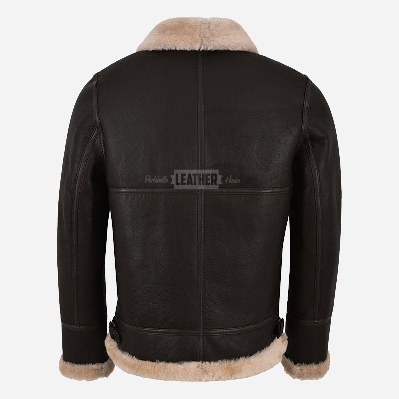 CHEDWICK Men's Sheepskin Jacket Brown & Beige