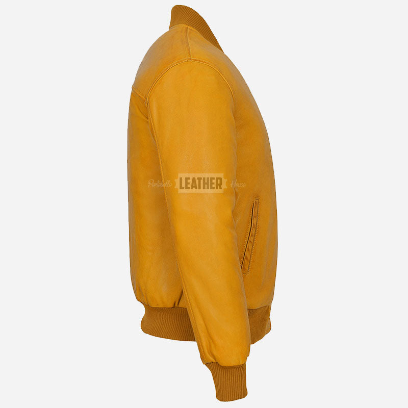 HOUSTON MA-1 Leather Bomber Flight Jacket