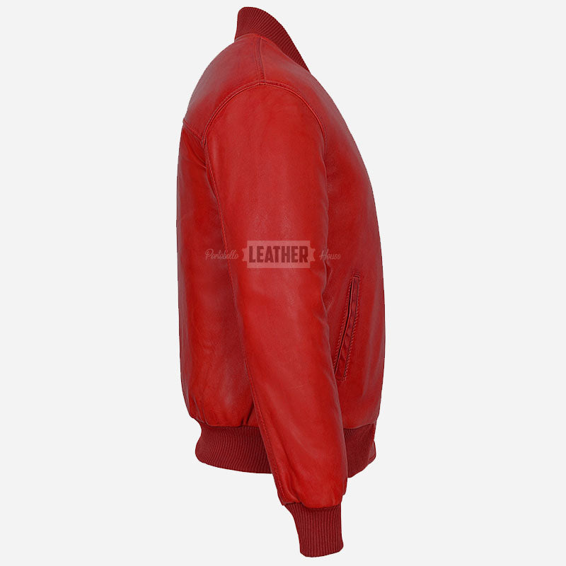HOUSTON MA-1 Leather Bomber Flight Jacket