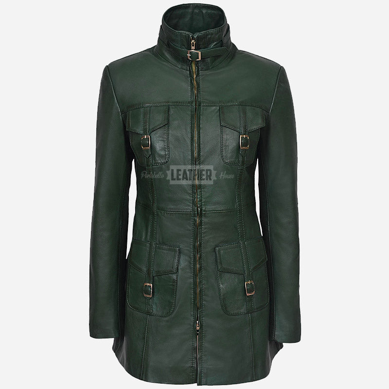 CHANTEL Women's Long Leather Jacket