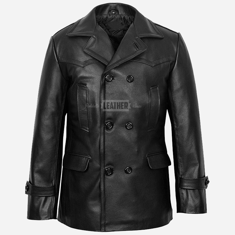 DAVID DR WHO Inspired Leather Peacoat