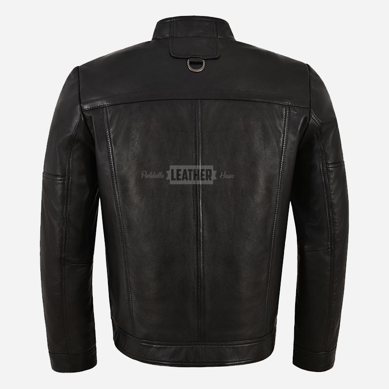 BRAVORN Men's Leather Racer Jacket