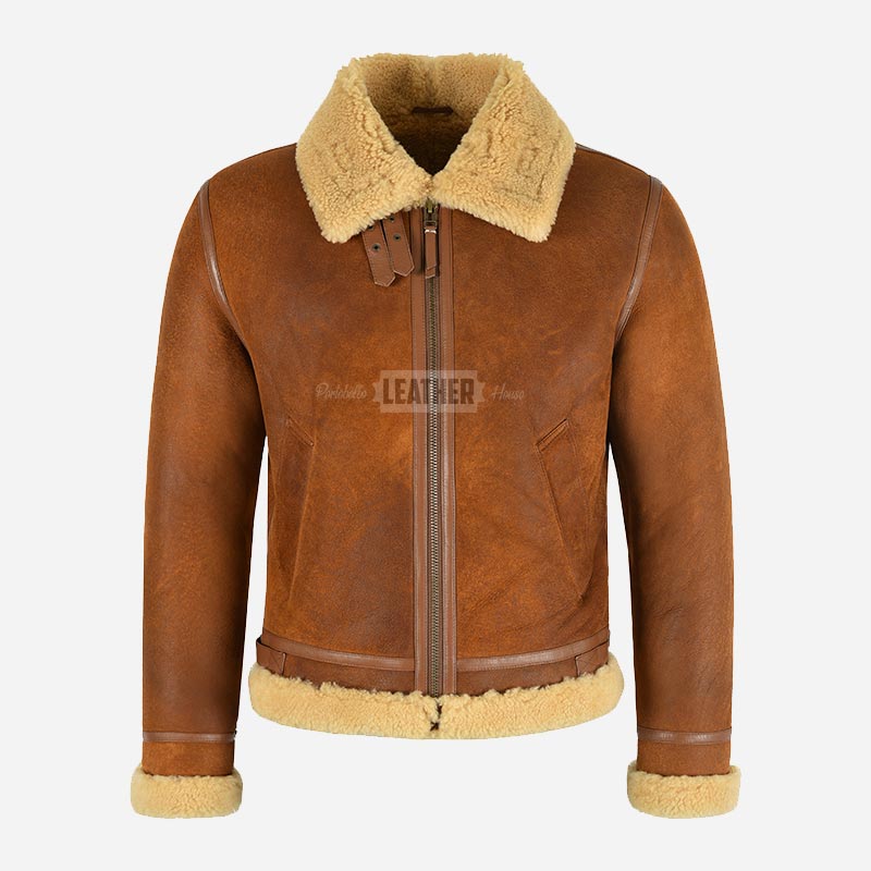 RONAN Men's Sheepskin Jacket in Vintage Copper