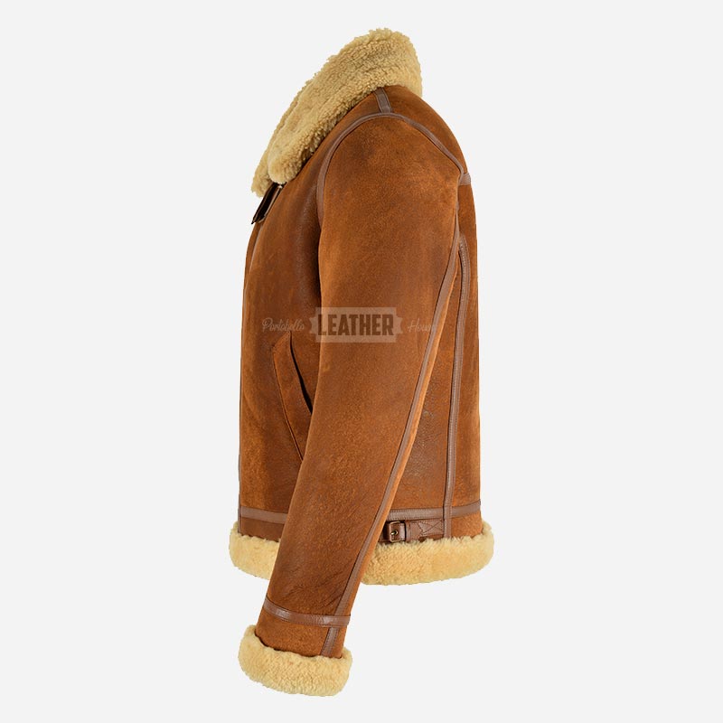 RONAN Men's Sheepskin Jacket in Vintage Copper