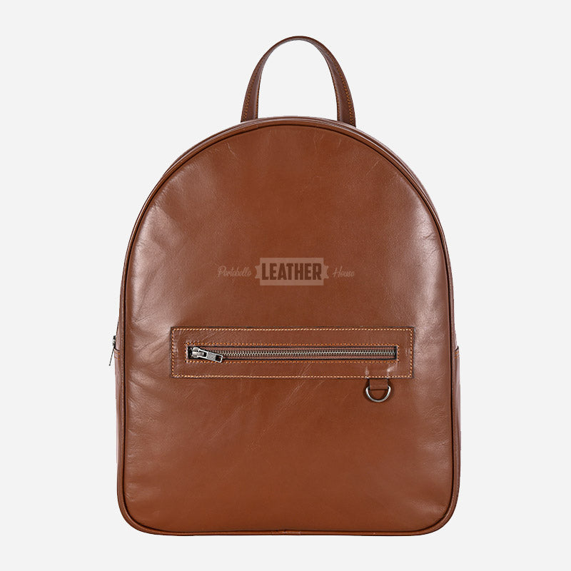 Tan Leather Laptop Backpack