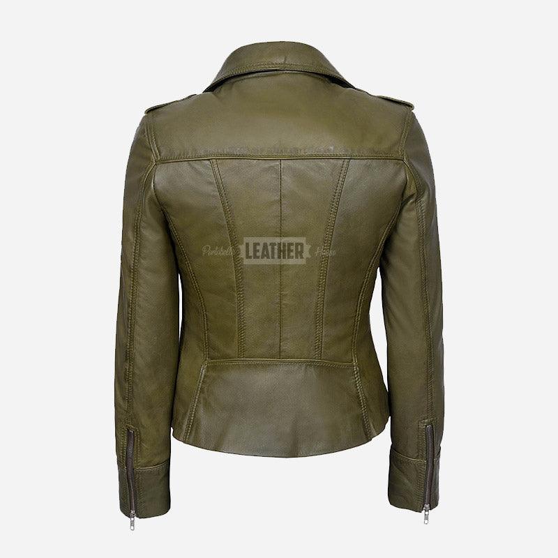 OXVA Centre Zip Leather Biker Jacket