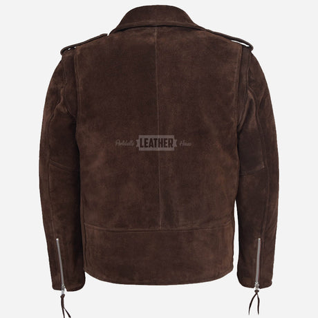 DAVIES Men’s Brown Suede Biker Jacket