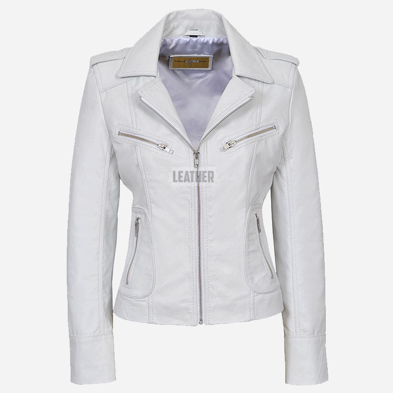 OXVA Centre Zip Leather Biker Jacket