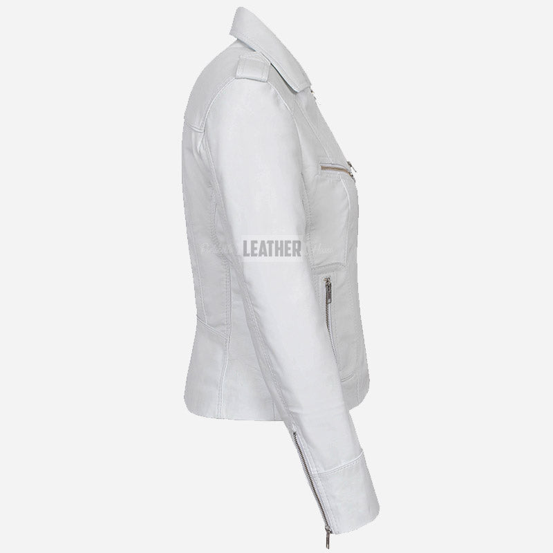 OXVA Centre Zip Leather Biker Jacket