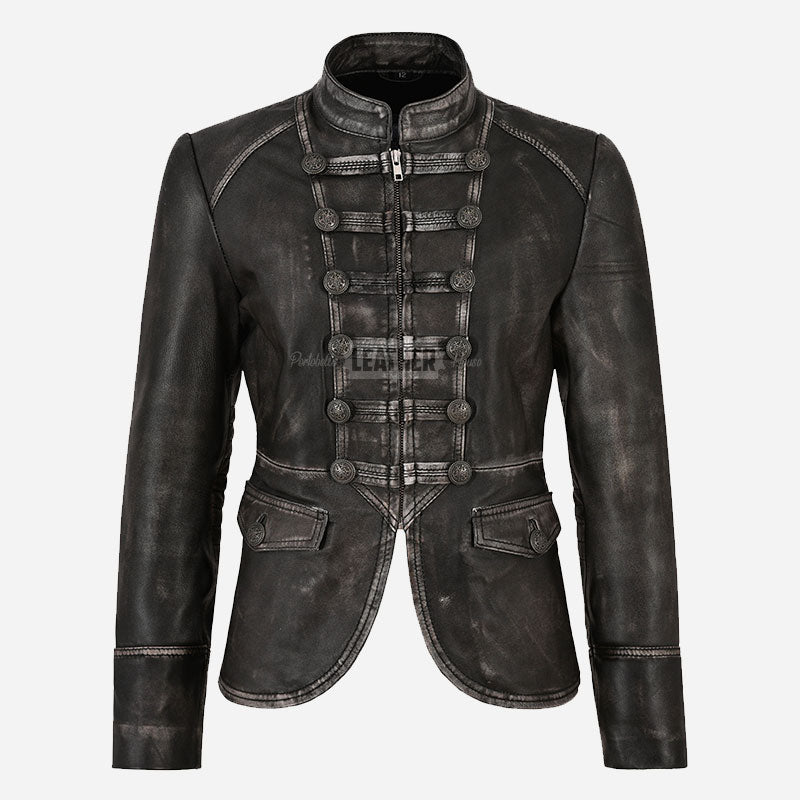 AERYNIX Women's Studded Leather Jacket