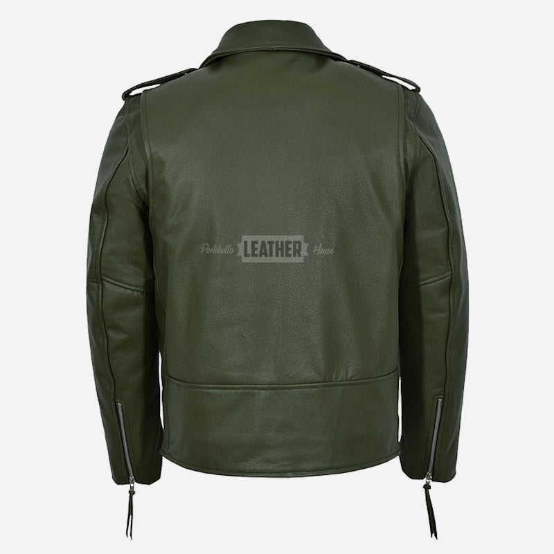 GRUZE Men’s Classic Leather Biker Jacket