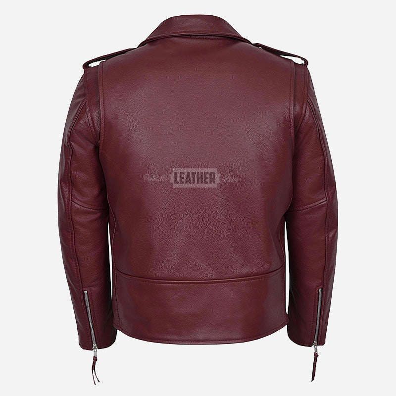 GRUZE Men’s Classic Leather Biker Jacket