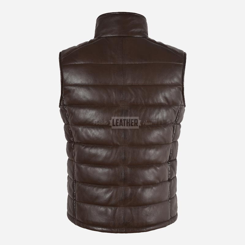 ZAYNAH Quilted Leather Puffer Gilet