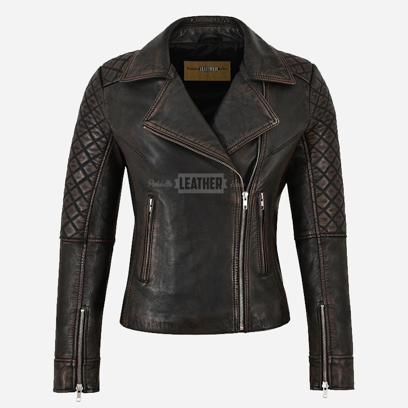 FELVYN Vintage Leather Biker Jacket