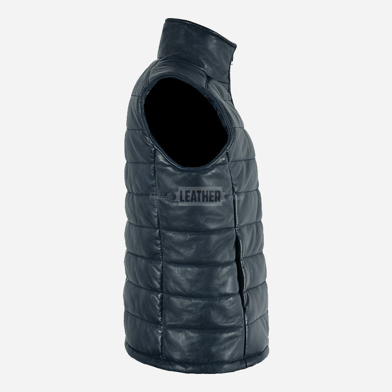 ZAYNAH Quilted Leather Puffer Gilet